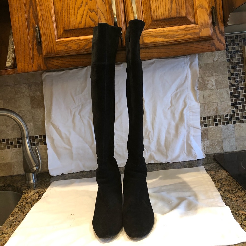 Women Franco Sarto black suede knee high boots